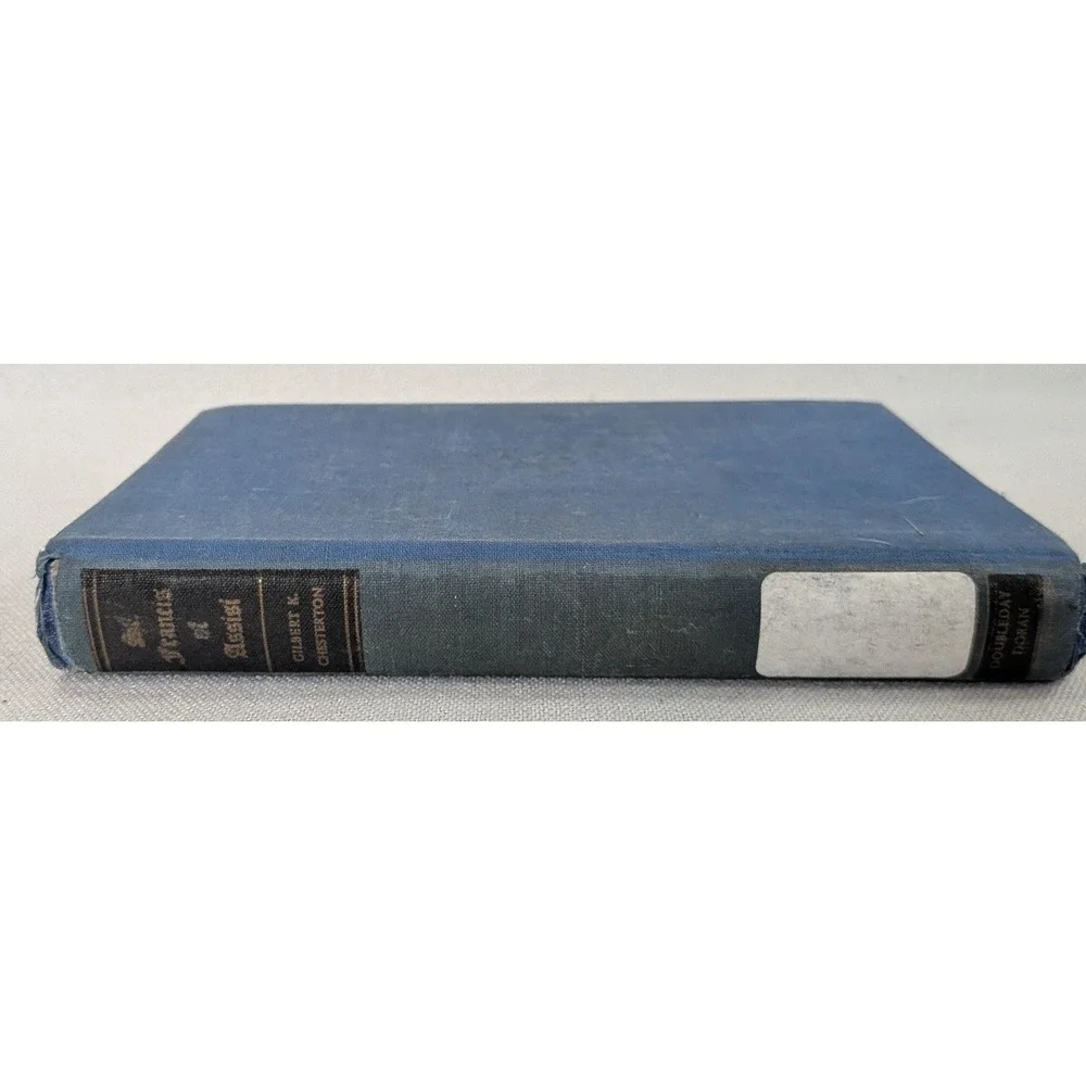 Doubleday St Francis of Assisi Book G.K. Chesterton Blue Fair 1945 Ex-Library